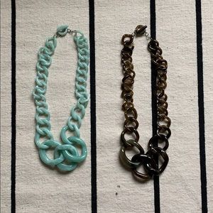 2x long plastic necklaces